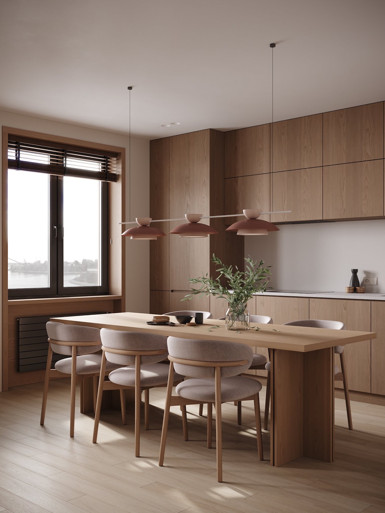 Warm Oak Interior 90m² — ảnh minh họa concept 2