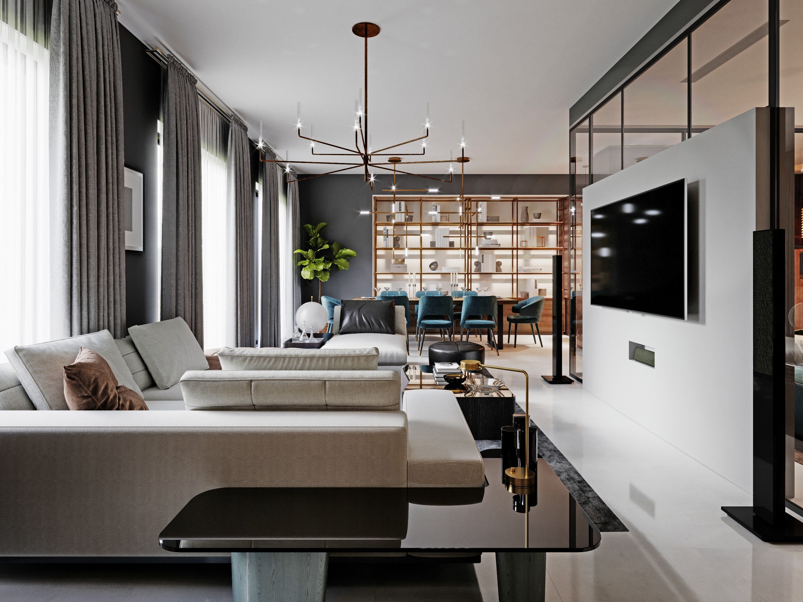 Deep Green Interior 120m² — ảnh minh họa concept 2